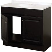 Zenith Zenna Home Espresso 36 In. W x 35 In. H x 18 In. D Vanity with White Cultured Marble Top