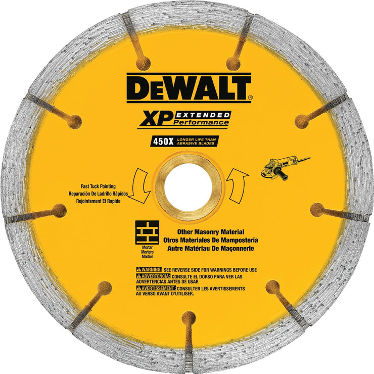 DeWalt Extended Performance 4 In. Tuck Point Segmented Rim Dry/Wet Cut Diamond Blade