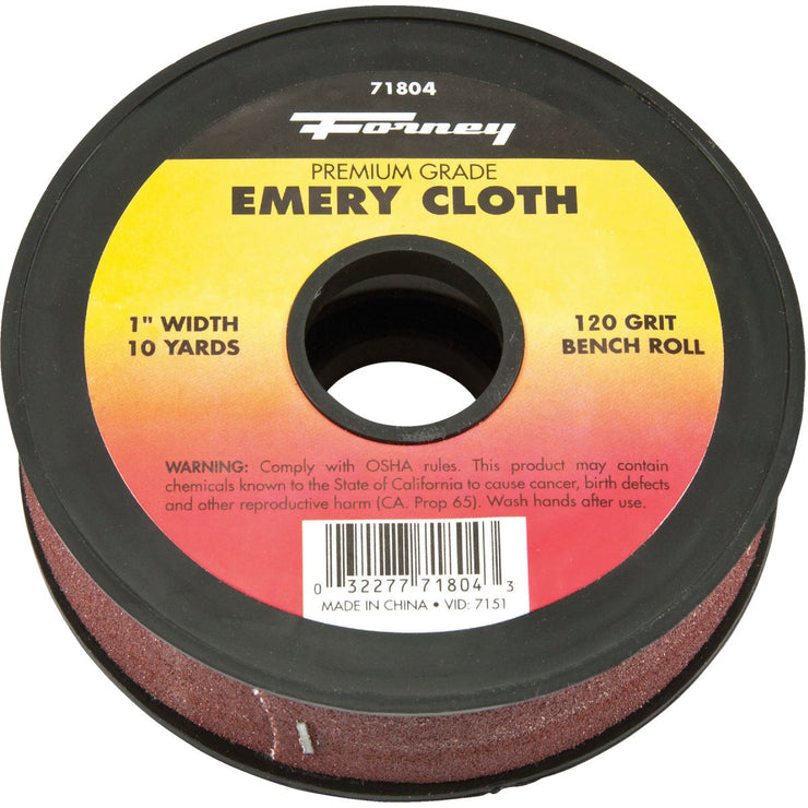 Forney 1 In. W. x 10 Yd. L. 120 Grit Premium Grade Emery Cloth