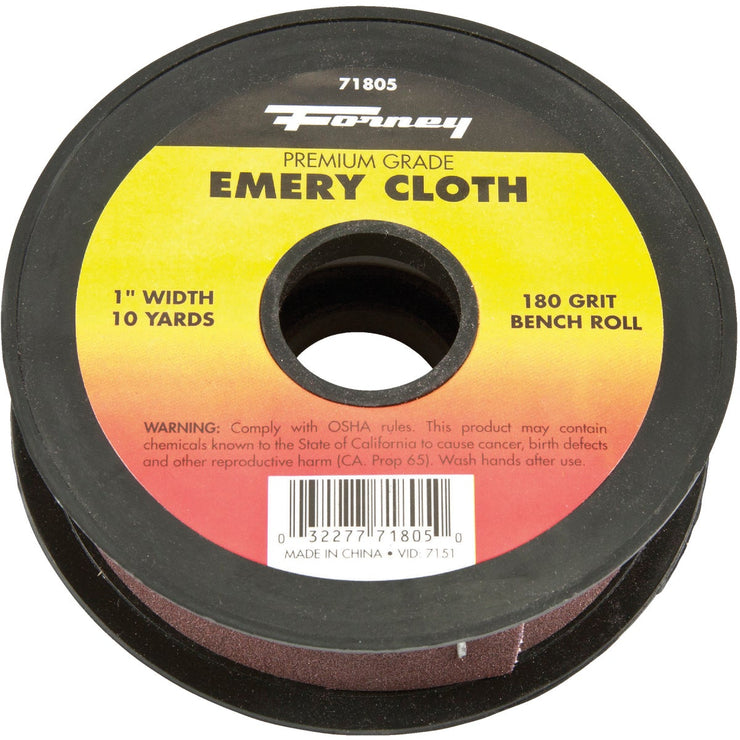 Forney 1 In. W. x 10 Yd. L. 180 Grit Premium Grade Emery Cloth