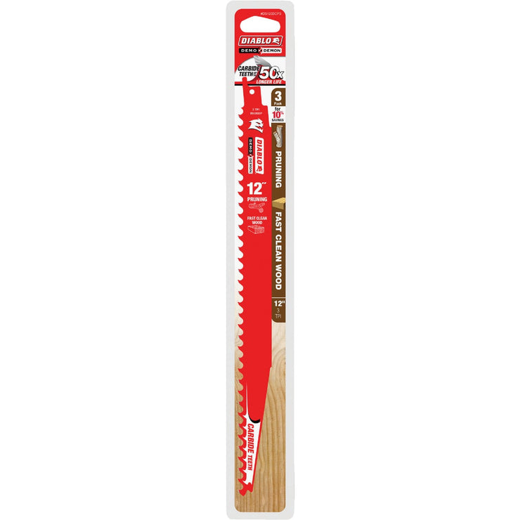Diablo Demo Demon 12 In. 5 TPI Carbide Pruning Reciprocating Saw Blade (3-Pack)