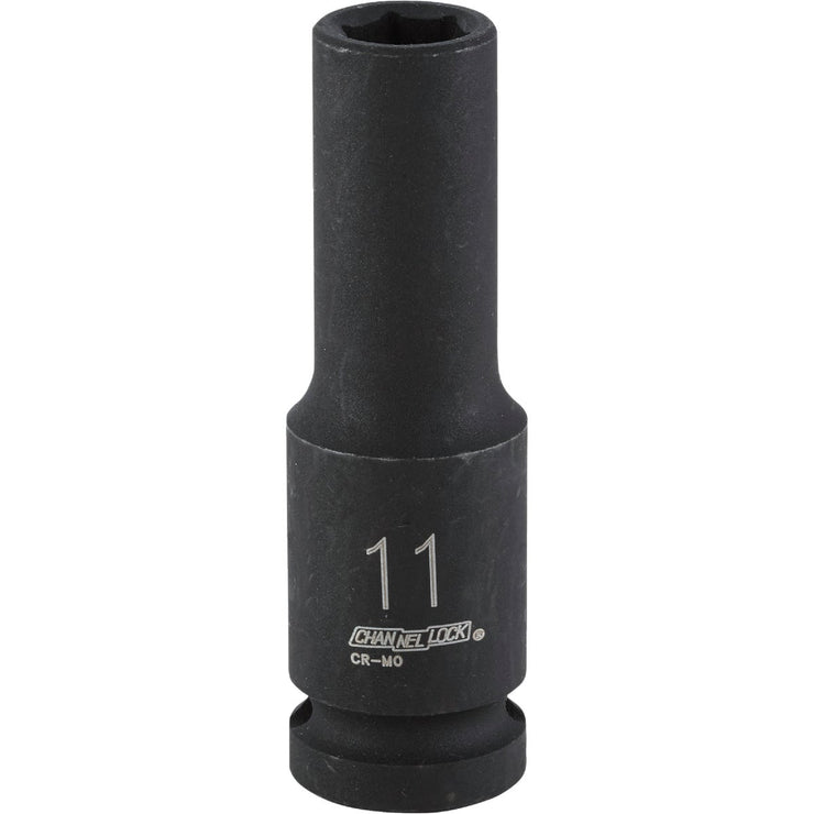 Channellock 1/2 In. Drive 11 mm 6-Point Deep Metric Impact Socket