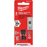 Milwaukee Shockwave #10 Slotted 1 In. Insert Impact Screwdriver Bit (2-Pack)