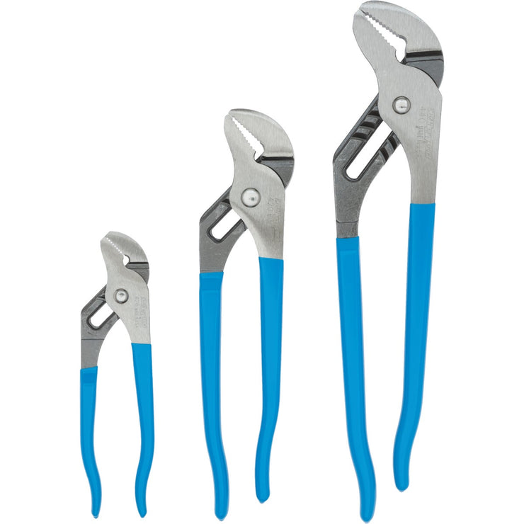 Channellock 6-1/2 In., 9-1/2 In. and 12 In. Tongue and Groove Plier Set (3-Piece)