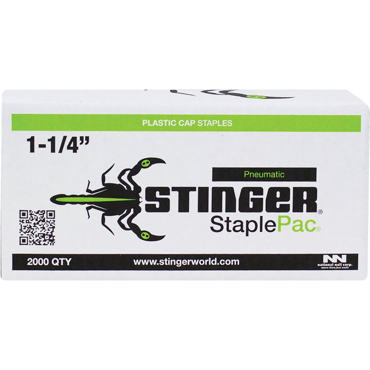 Stinger StaplePac 18-Gauge 3/8 In. x 1-1/4 In. Caps & Staples (2000 Ct.)