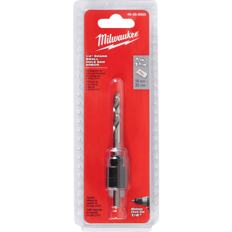 Milwaukee 1/4 In. Round Shank Basic Hole Saw Mandrel Fits Hole Saws up to 1-3/16 In.