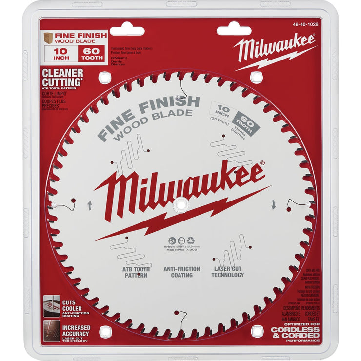 Milwaukee 10 In. 60-Tooth Fine Finish Circular Saw Blade
