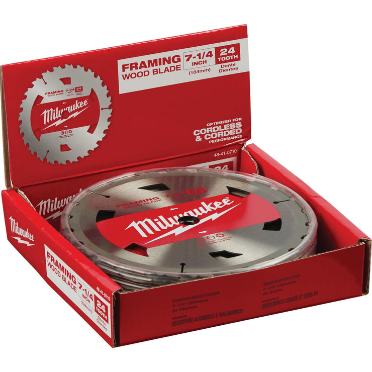Milwaukee 7-1/4 In. 24-Tooth Standard Framing Circular Saw Blade, Bulk