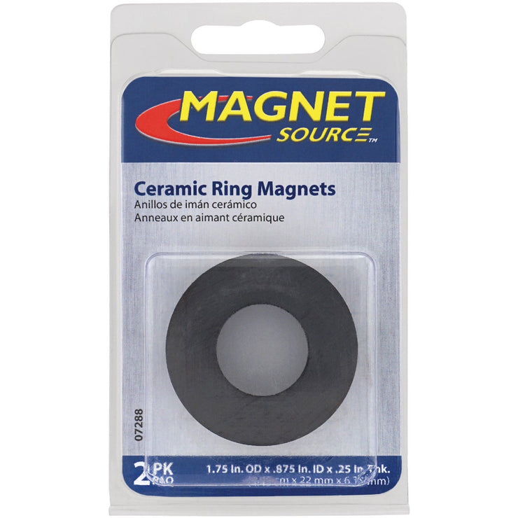 MagnetSource 1-3/4 In. Ceramic Magnet Ring (2-Pack)