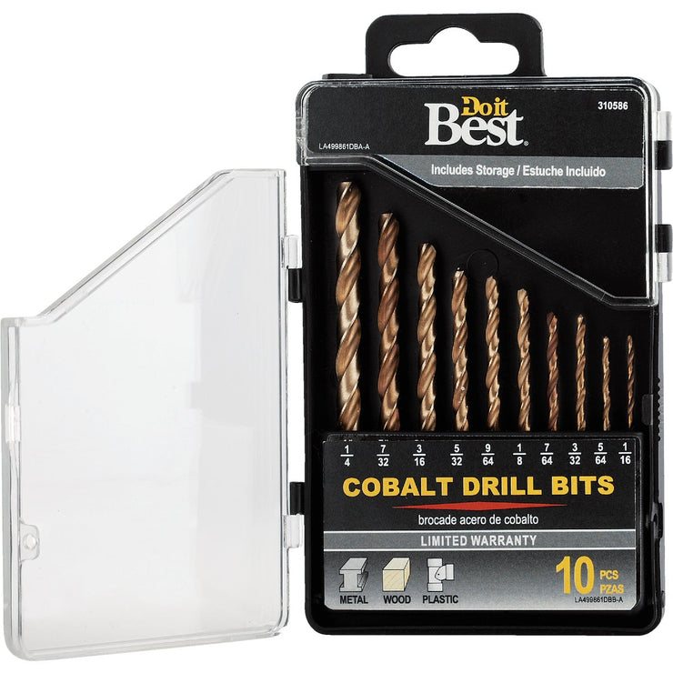 Do it Best 10-Piece Cobalt Drill Bit Set, 1/16 In. thru 1/4 In.