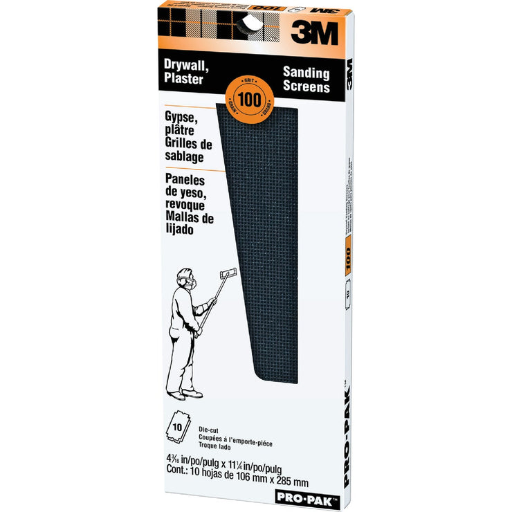 3M ProPak 100 Grit 4-3/16 In. x 11-1/4 In. Precut Drywall Sanding Screen (10 Pack)