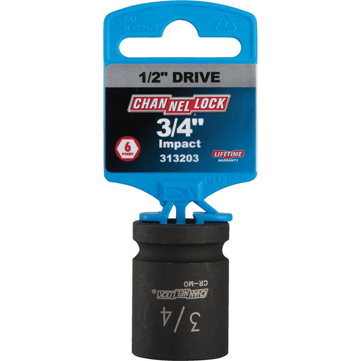 Channellock 1/2 In. Drive 3/4 In. 6-Point Shallow Standard Impact Socket