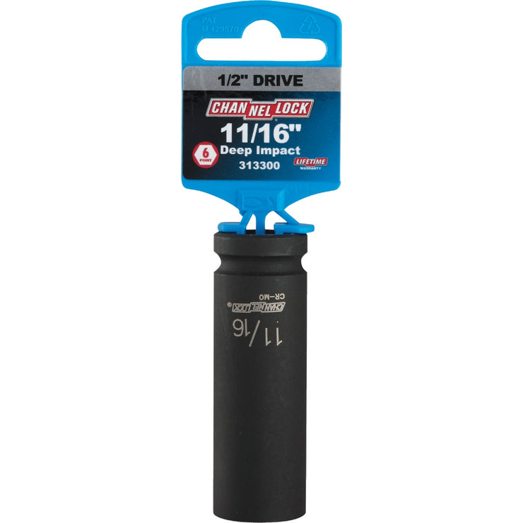 Channellock 1/2 In. Drive 11/16 In. 6-Point Deep Standard Impact Socket