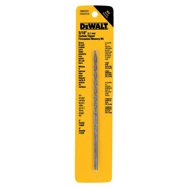 DeWalt 3/16 In. x 6 In. Masonry Drill Bit