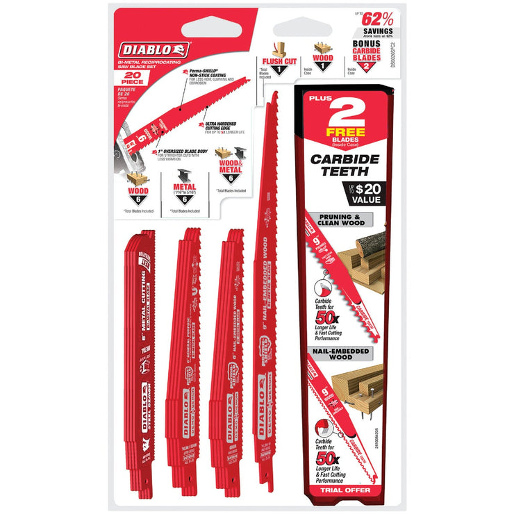 Diablo 20-Piece Variety Demolition Reciprocating Saw Blade Set
