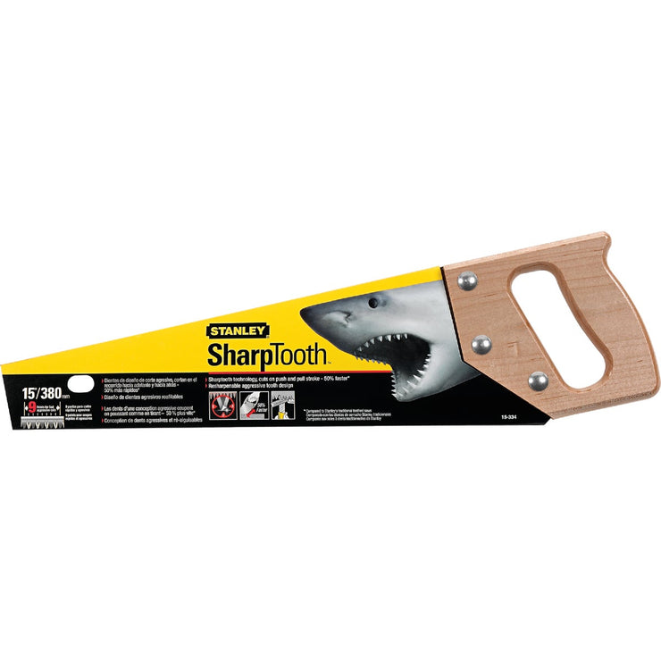 Stanley 15 In. L. Blade 9 PPI Hardwood Handle Hand Saw