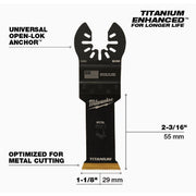 Milwaukee OPEN-LOK 1-1/8 In. Titanium Enhanced Bi-Metal Oscillating Blade