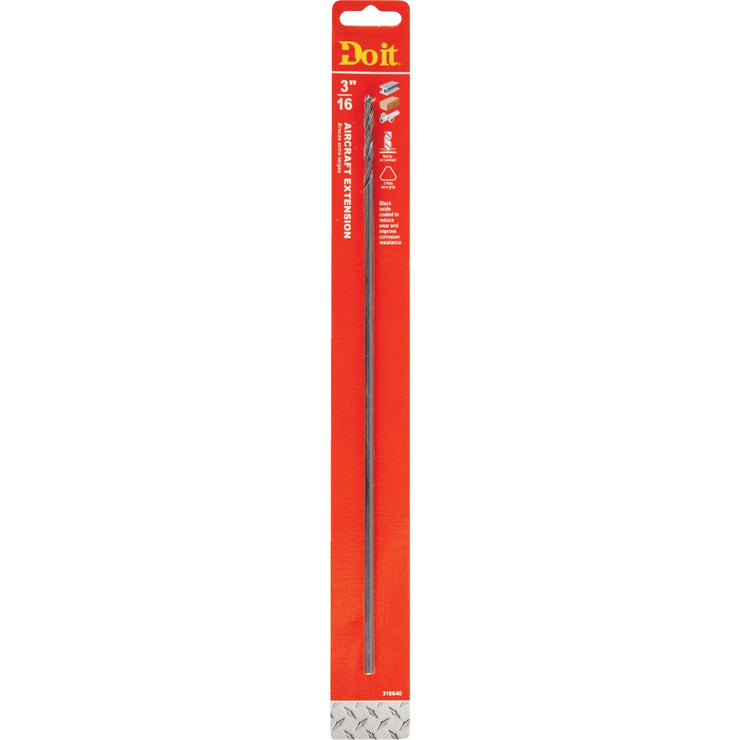 Do it 3/16 In. x 12 In. Black Oxide Extended Length Drill Bit