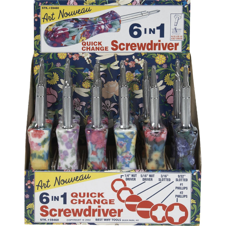 Best Way Tools 6-in-1 Flowered Multi-Bit Screwdriver