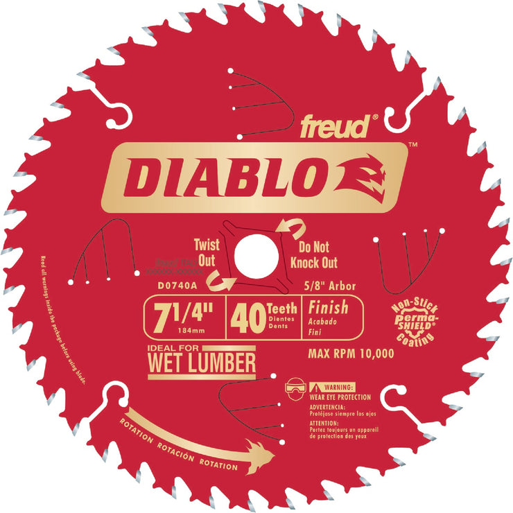 Diablo 7-1/4 In. 40-Tooth Finish Circular Saw Blade, Bulk