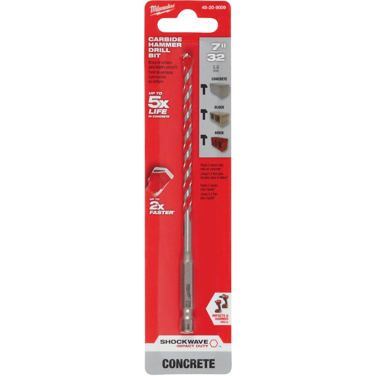 Milwaukee 7/32 In. x 6 In. Carbide Masonry Drill Bit
