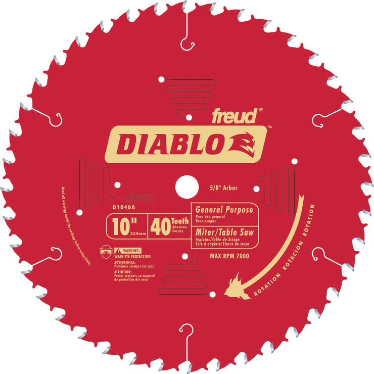 Diablo 10 In. 40-Tooth General Purpose Circular Saw Blade, Bulk