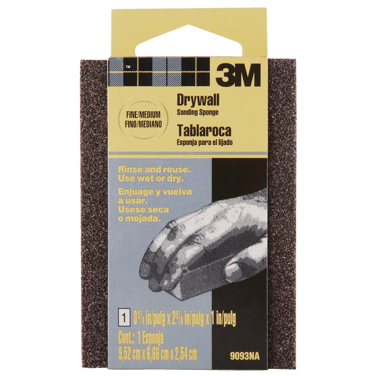 3M Drywall 2-3/8 In. x 3-3/4 In. x 1 In. Fine/Medium Sanding Sponge