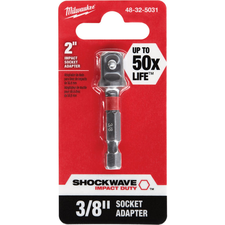 Milwaukee Shockwave 1/4 In. Hex to 3/8 In. Socket Adapter (10-Pack Bulk)