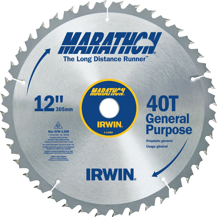 Irwin Marathon 12 In. 40-Tooth General Purpose Circular Saw Blade