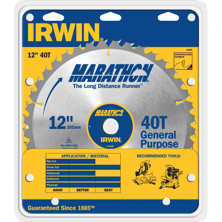 Irwin Marathon 12 In. 40-Tooth General Purpose Circular Saw Blade