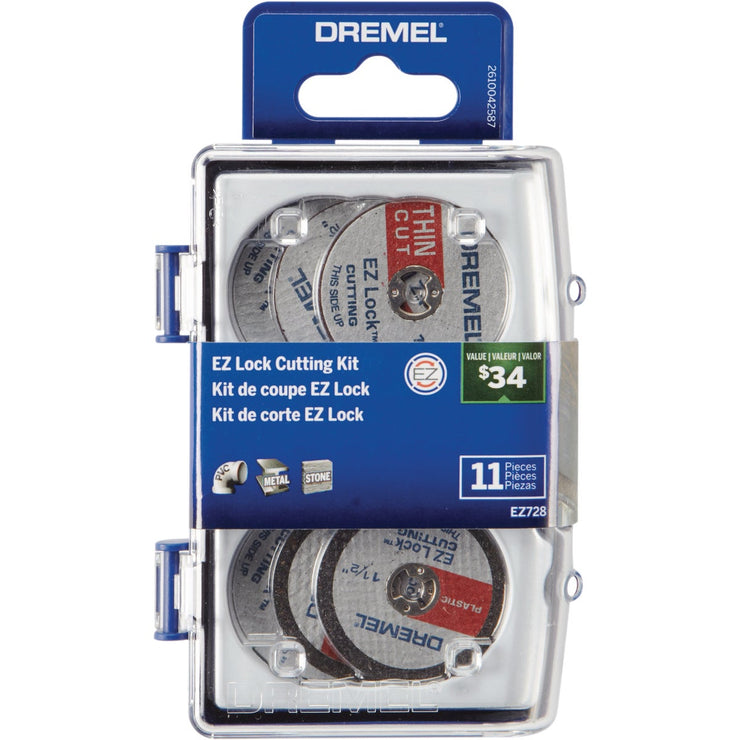 Dremel 1-1/2 In. EZ Lock Metal/Plastic Cut-Off Wheel Kit (11-Piece)