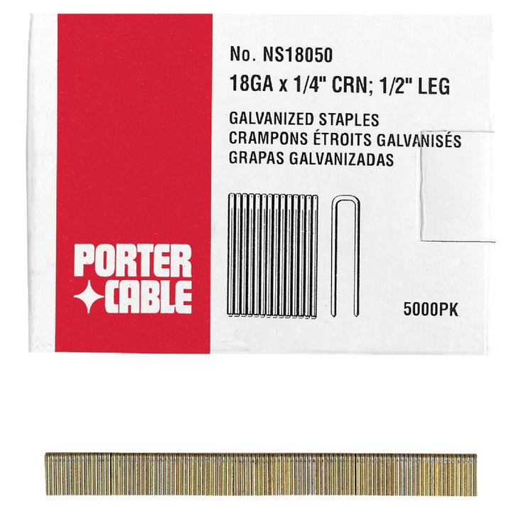 Porter Cable 18Gauge Galvanized Narrow Crown Finish Staple, 1/4 In. x