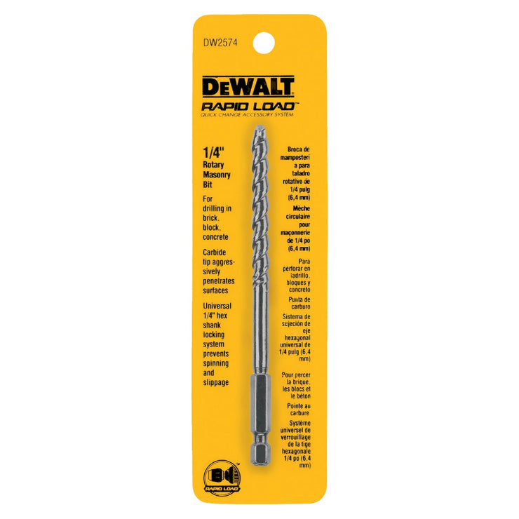 DeWalt 1/4 In. x 7 In. Rotary Masonry Drill Bit