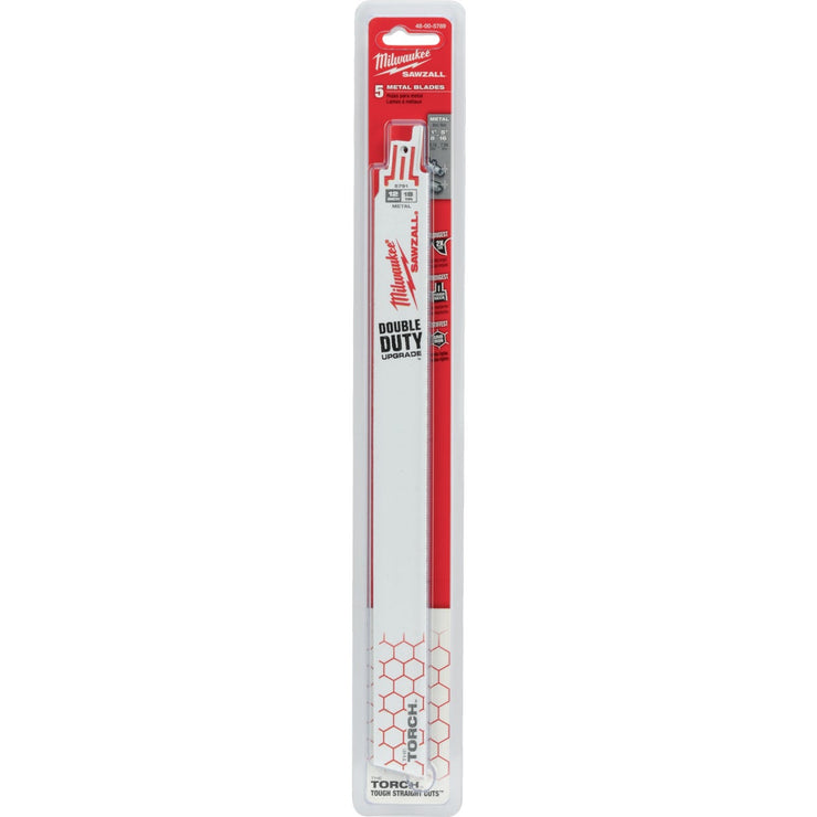 Milwaukee Sawzall THE TORCH 12 In. 18 TPI Metal Demolition Reciprocating Saw Blade (5-Pack)
