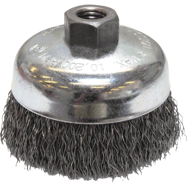 Weiler Vortec 4 In. Crimped 0.02 In. Angle Grinder Wire Brush