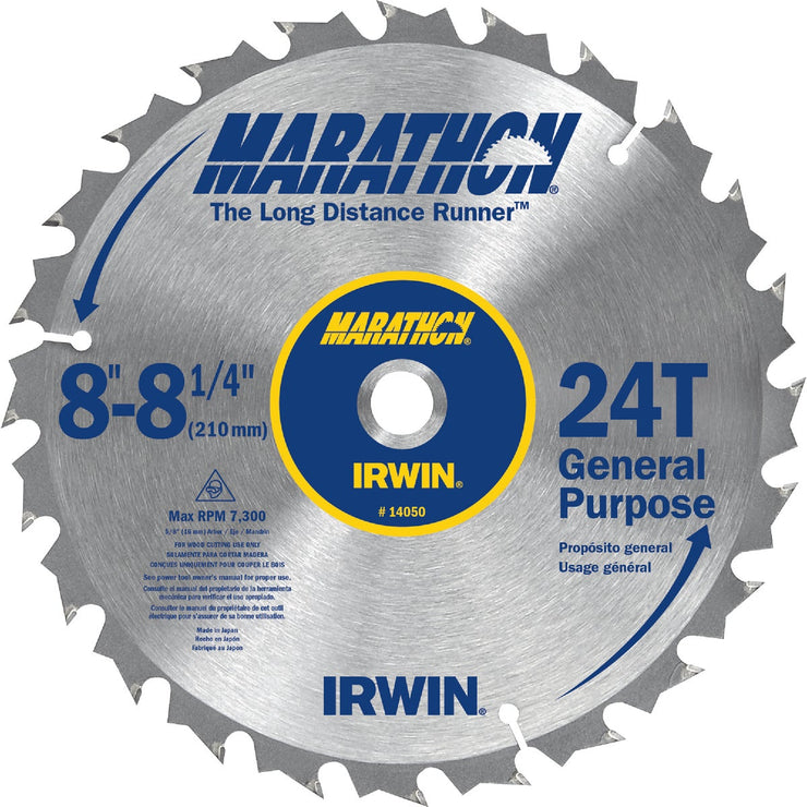 Irwin Marathon 8-1/4 In. 24-Tooth General Purpose Circular Saw Blade