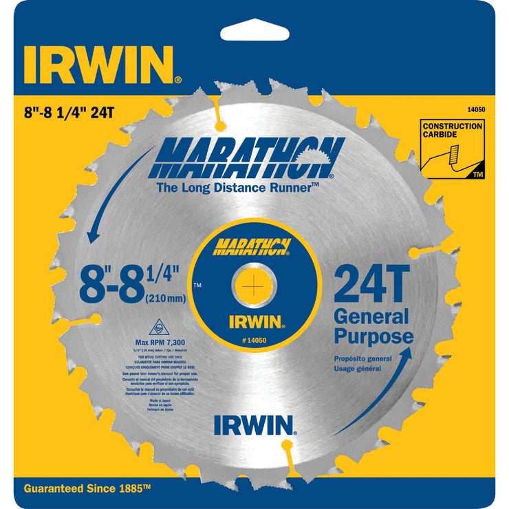 Irwin Marathon 8-1/4 In. 24-Tooth General Purpose Circular Saw Blade