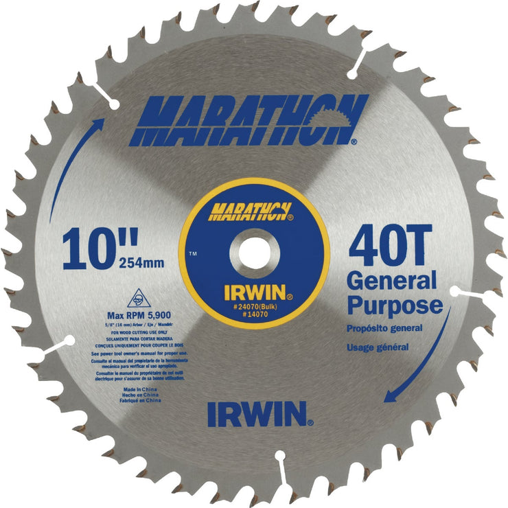 Irwin Marathon 10 In. 40-Tooth General Purpose Circular Saw Blade