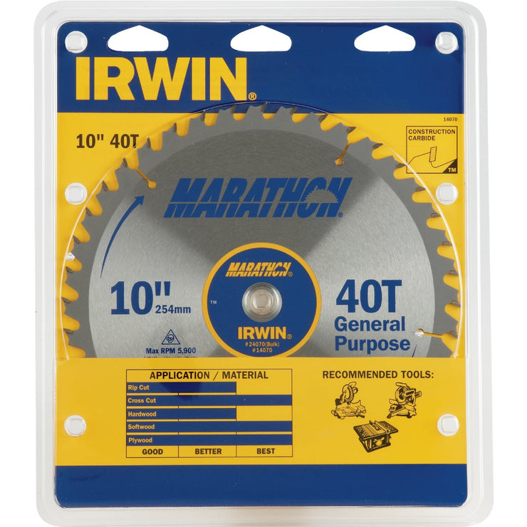 Irwin Marathon 10 In. 40-Tooth General Purpose Circular Saw Blade