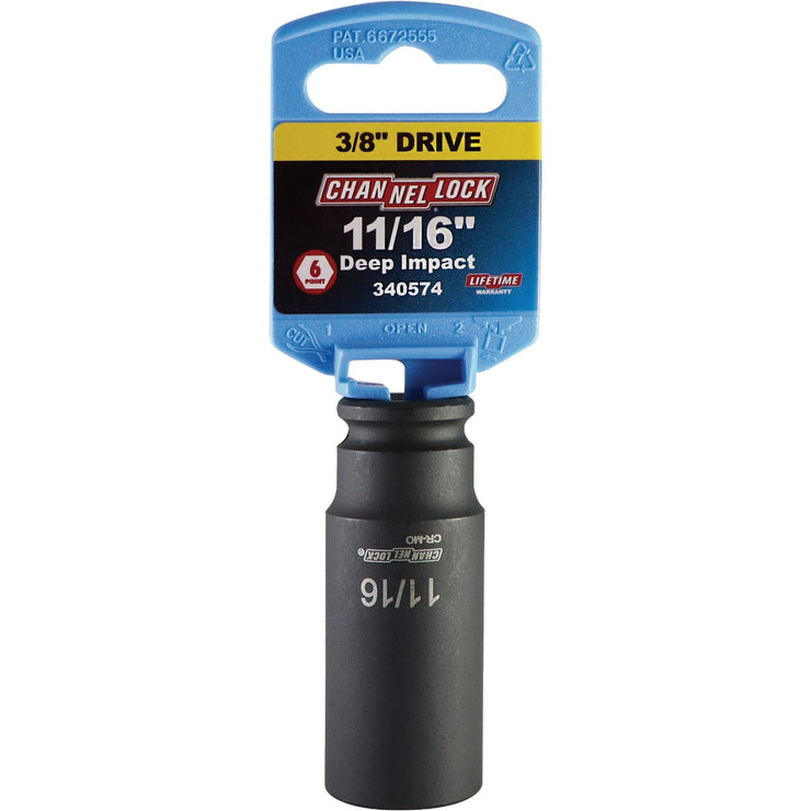 Channellock 3/8 In. Drive 11/16 In. 6-Point Deep Standard Impact Socket