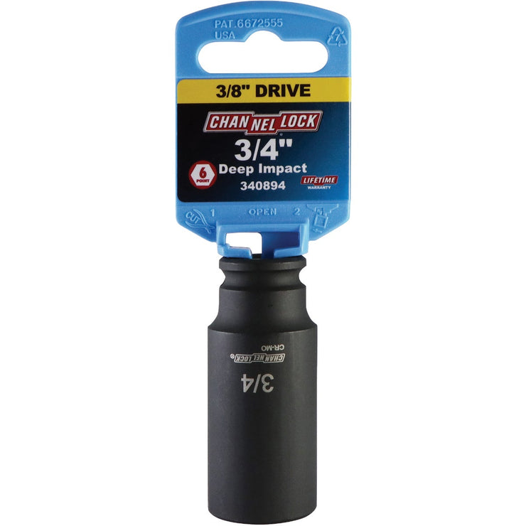 Channellock 3/8 In. Drive 3/4 In. 6-Point Deep Standard Impact Socket