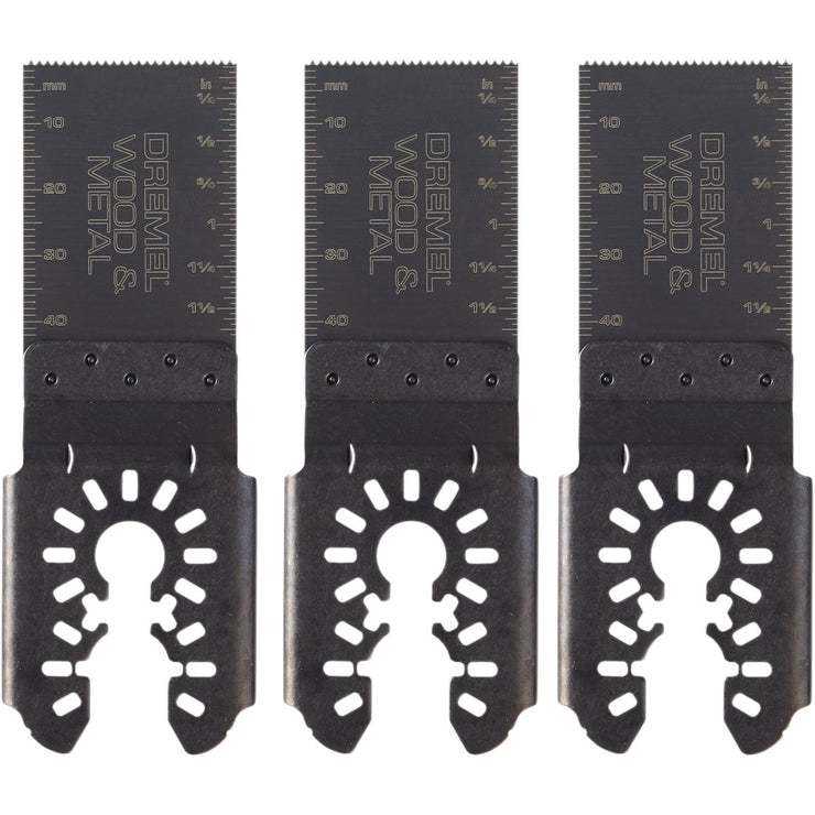 Dremel Universal 1-1/4 In. Bi-Metal Wood/Metal Flush Cut Oscillating Blade (3-Pack)