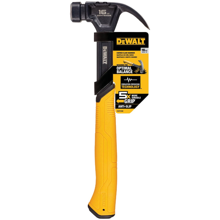 DeWalt 16 Oz. Smooth-Face Curved Claw Hammer with Steel Handle