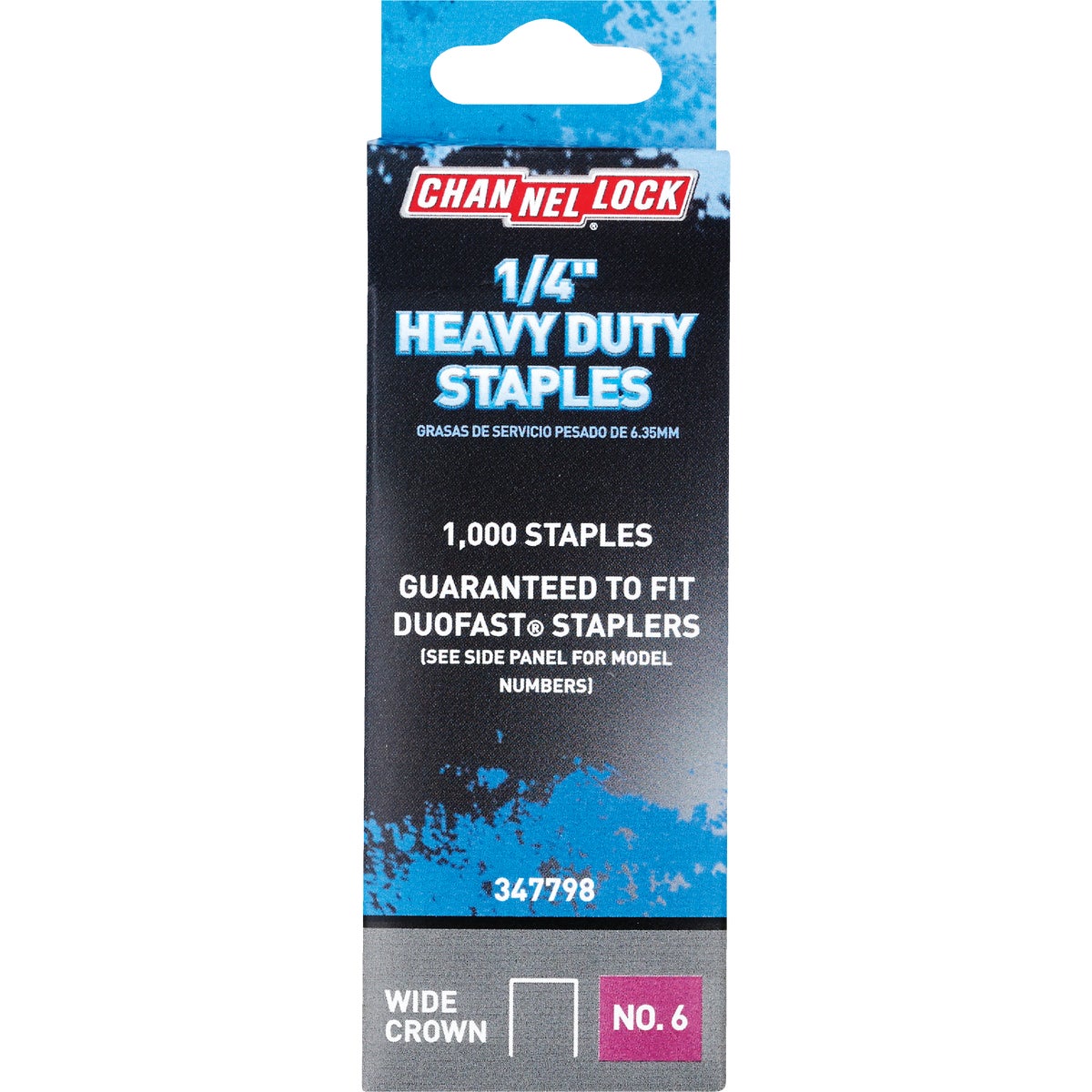 Channellock No. 6 Heavy-Duty Wide Crown Staple, 1/4 In. (1000-Pack ...