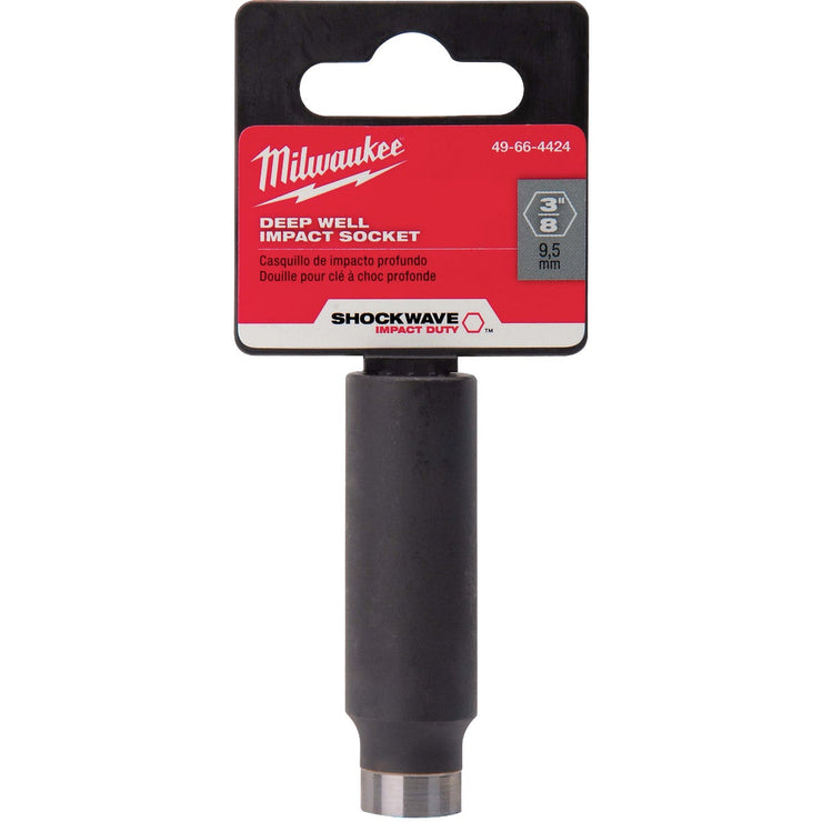 Milwaukee SHOCKWAVE 3/8 In. Drive 3/8 In. 6-Point Deep Standard Impact Socket