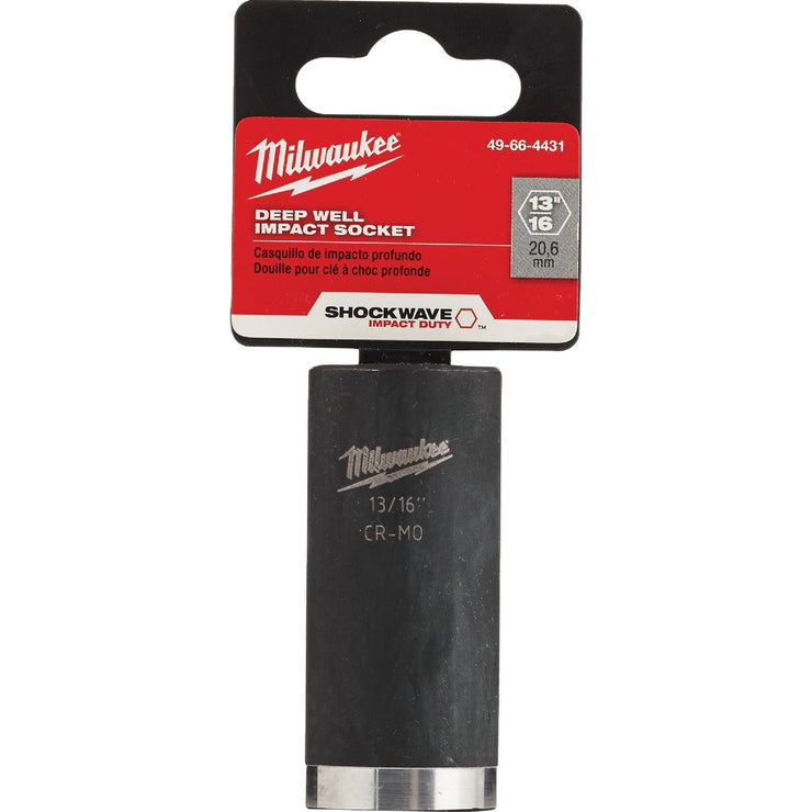 Milwaukee SHOCKWAVE 3/8 In. Drive 13/16 In. 6-Point Deep Standard Impact Socket
