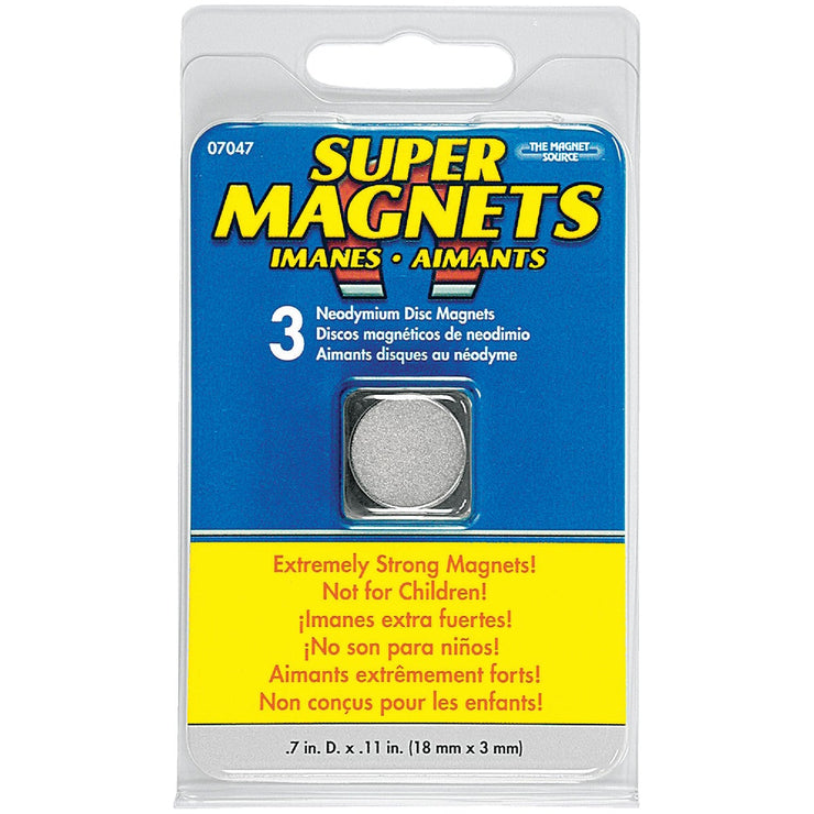 Master Magnetics 0.709 In. Neodymium Disc Magnet (3-Pack)