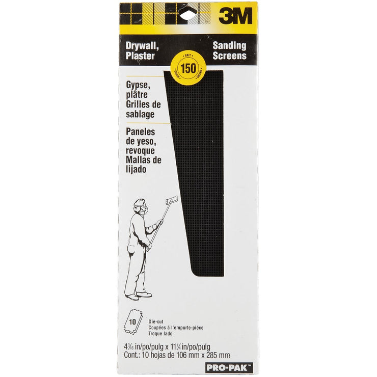 3M ProPak 150 Grit 4-3/16 In. x 11-1/4 In. Precut Drywall Sanding Screen (10 Pack)