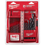 Milwaukee THUNDERBOLT 21-Piece Black Oxide Drill Bit Set, 1/16 In. thru 1/2 In.