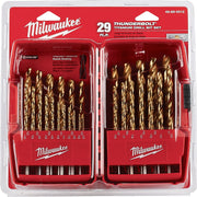 Milwaukee THUNDERBOLT 29-Piece Titanium Drill Bit Set, 1/16 In. thru 1/2 In.